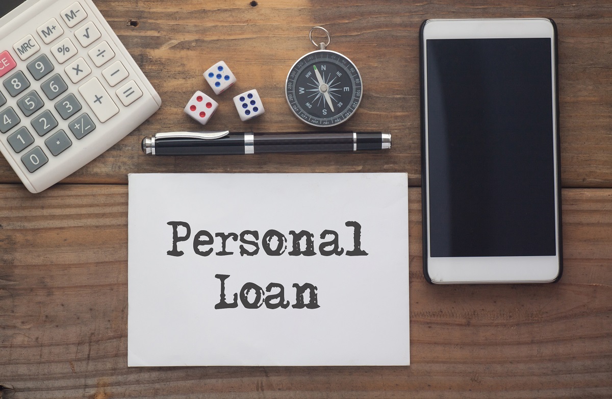 a paper with personal loan text